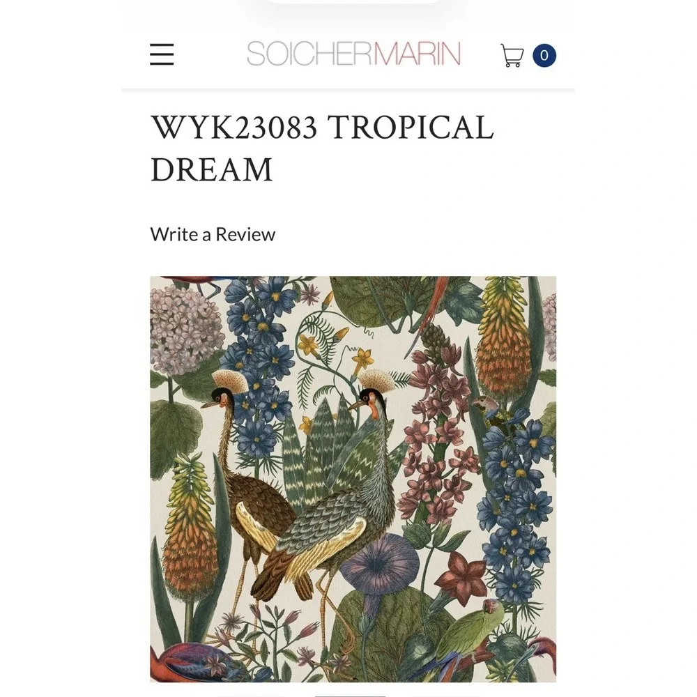 Soicher Marin Yuki Osada Tropical Dream Wallpaper Tan Bird botanical WYK23083